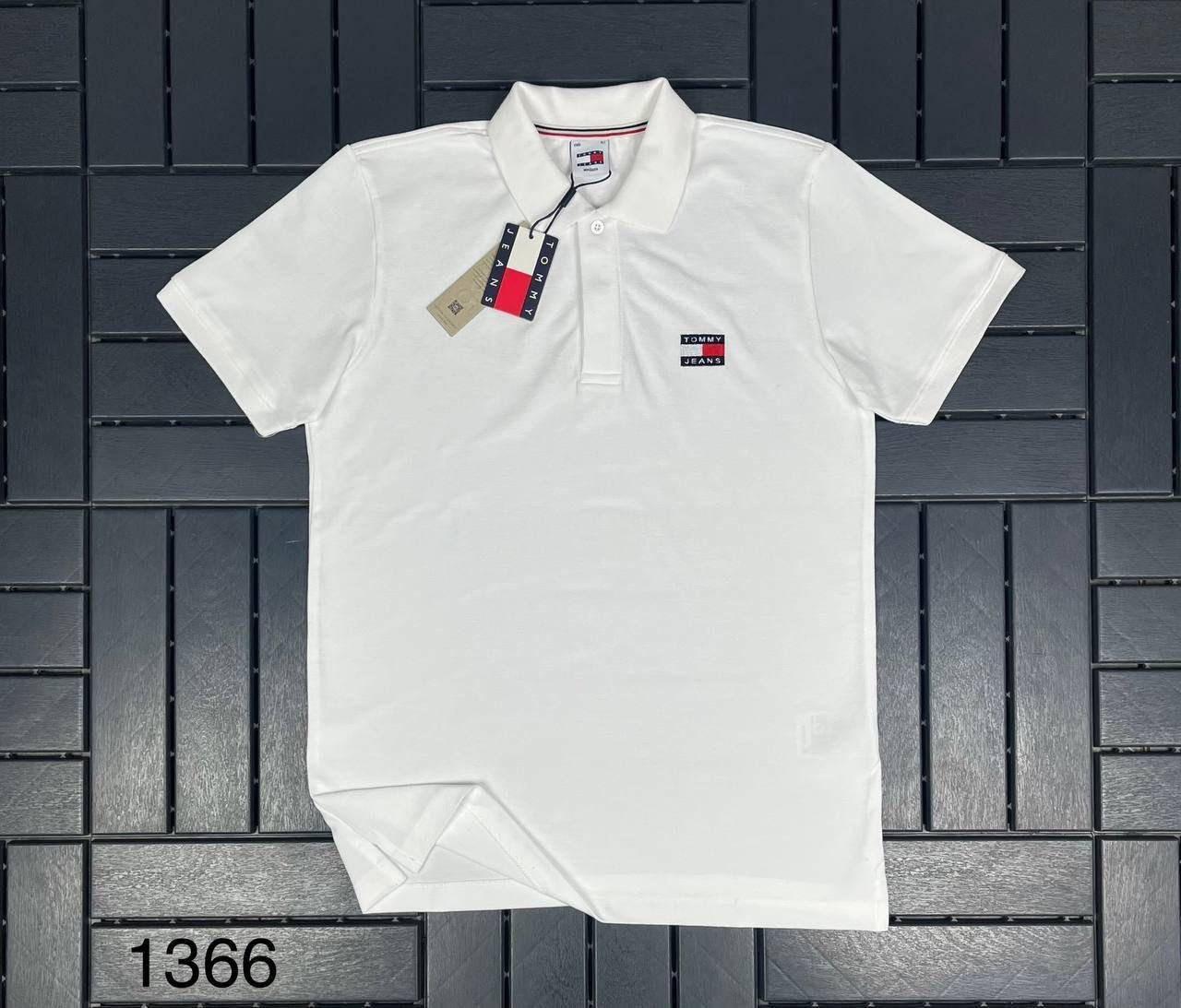 TOMMY HILFIGER Polo Yaka Nakış Detaylı Beyaz Erkek T-Shirt 1366