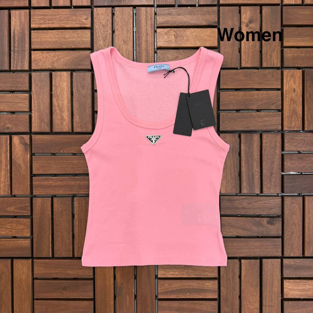 Prada Metal Logo Detaylı Pembe Kadın Atlet BES204