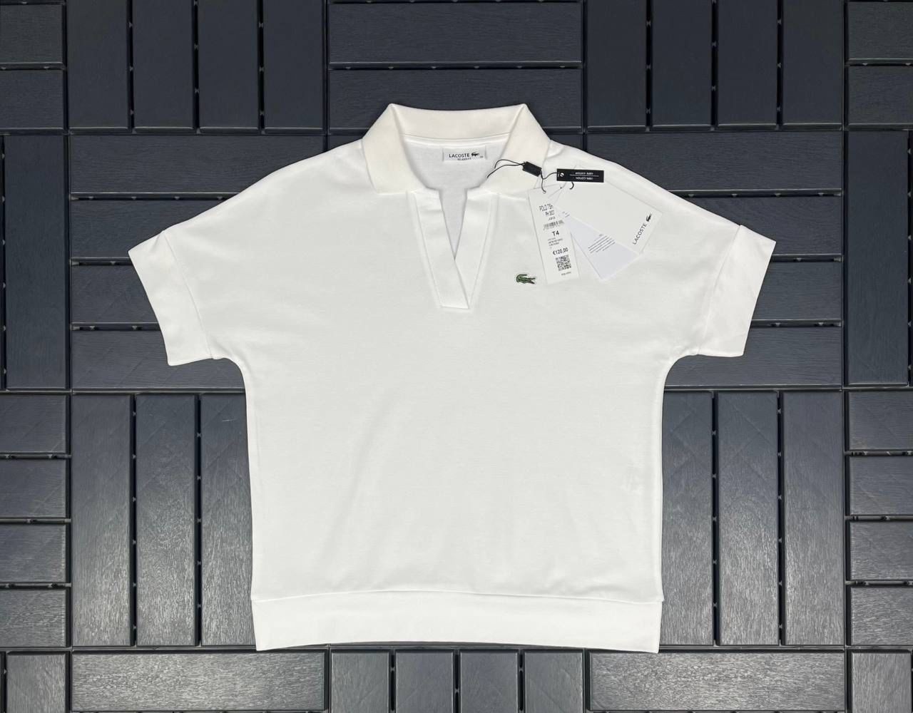 LACOSTE Polo Yaka Logo Detaylı Beyaz Kadın T-Shirt 3027