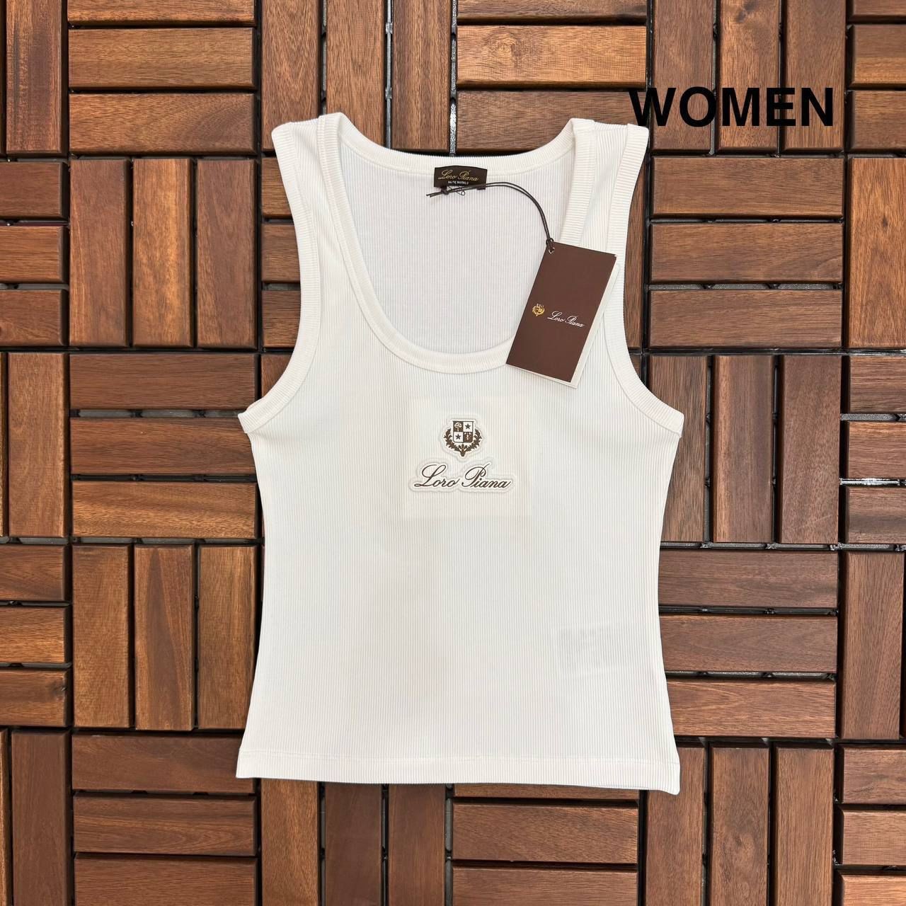 LORO PIANA Fitilli Logo Detaylı Beyaz Kadın Atlet BES162