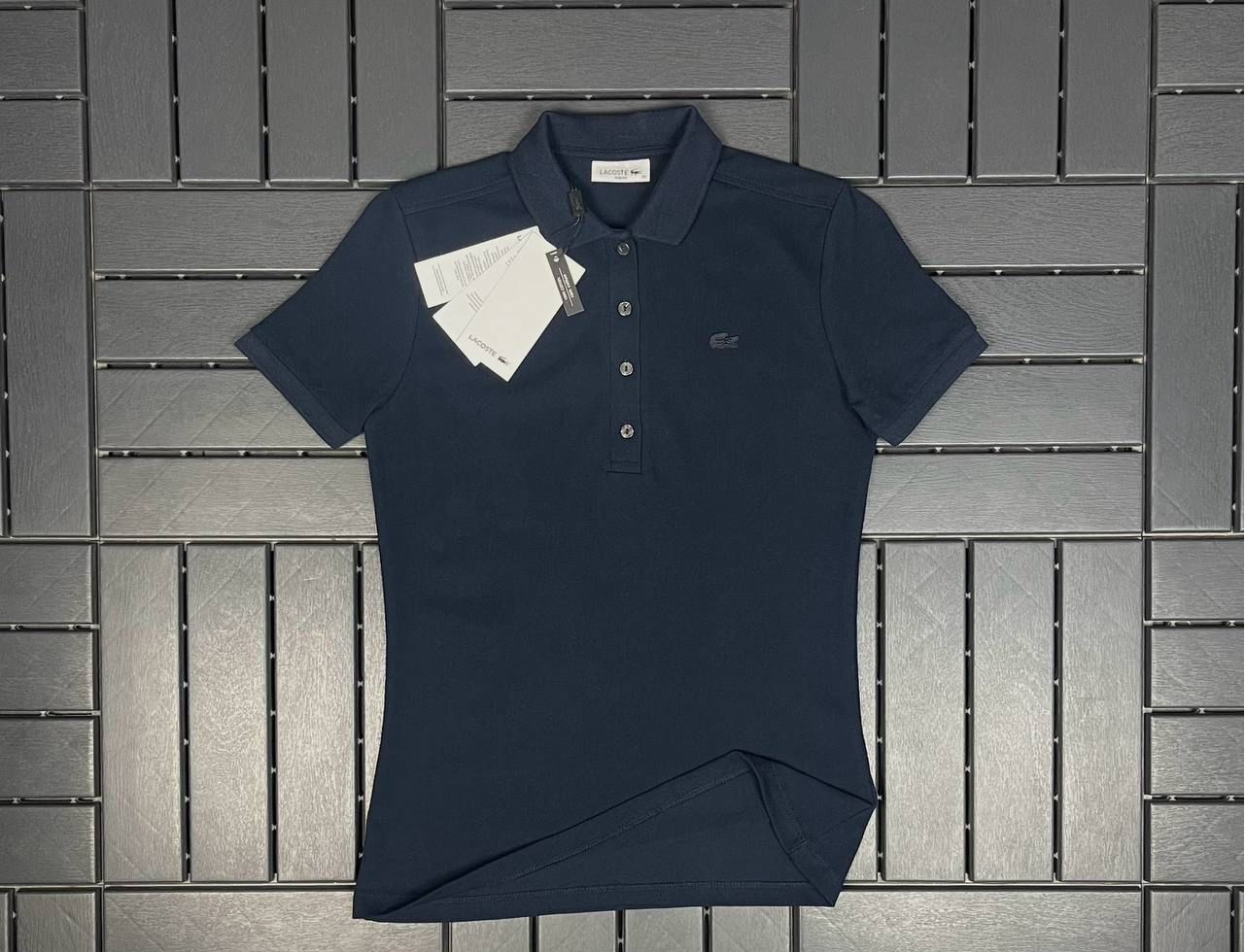 LACOSTE Polo Yaka Lacivert Kadın T-Shirt 3008