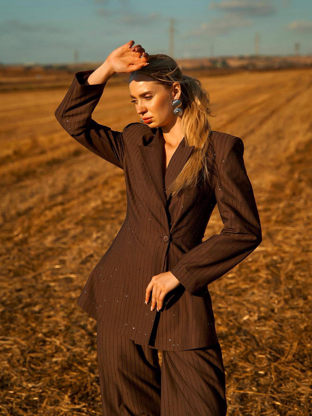 Berhani Pullu Kahverengi Kadın Takım 220575