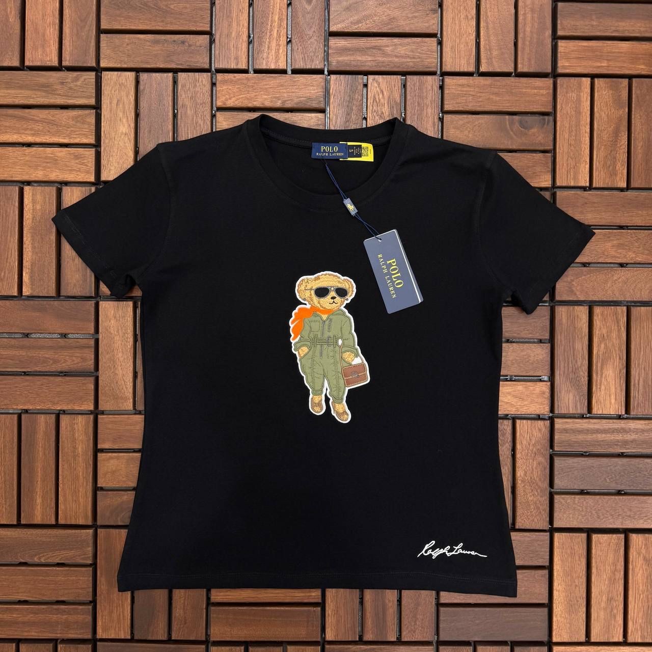 POLO Ayıcık Detaylı Siyah Kadın T-Shirt BES77