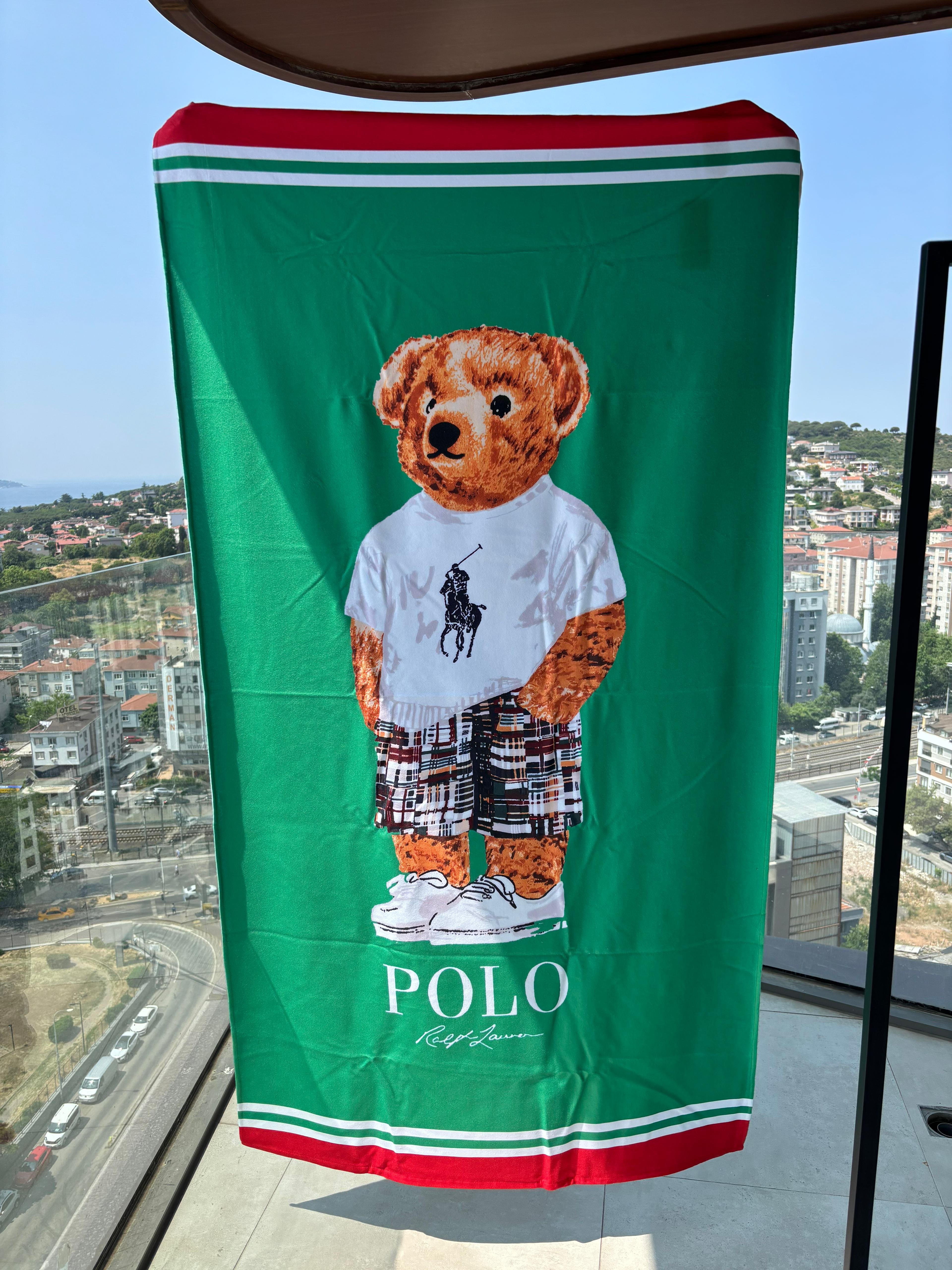Polo Ralph Lauren Yeşil Büyük Boy Taşıma Çantalı Plaj Havlusu