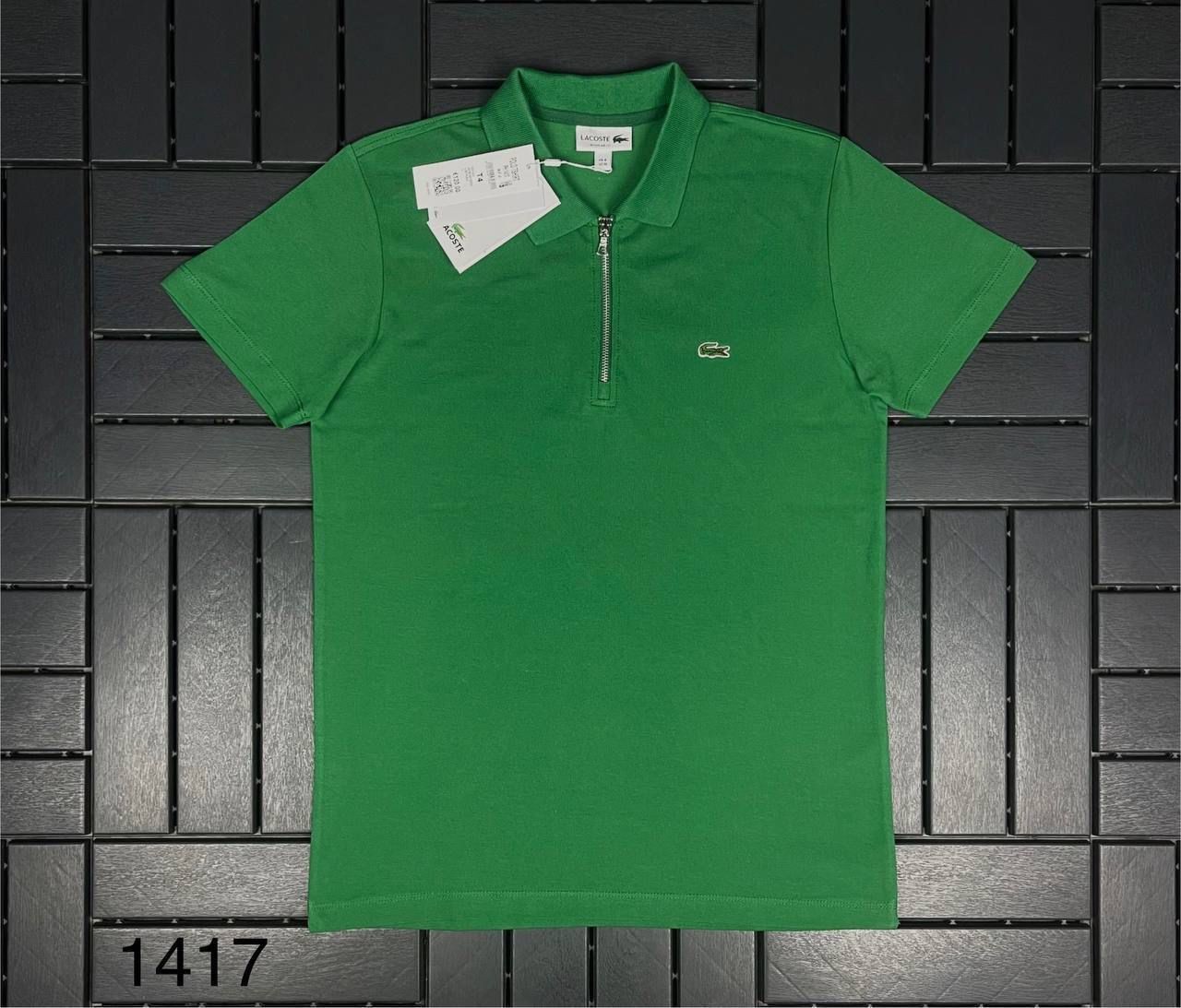 LACOSTE Fermuar Detaylı Polo Yaka Yeşil Erkek T-Shirt 1417