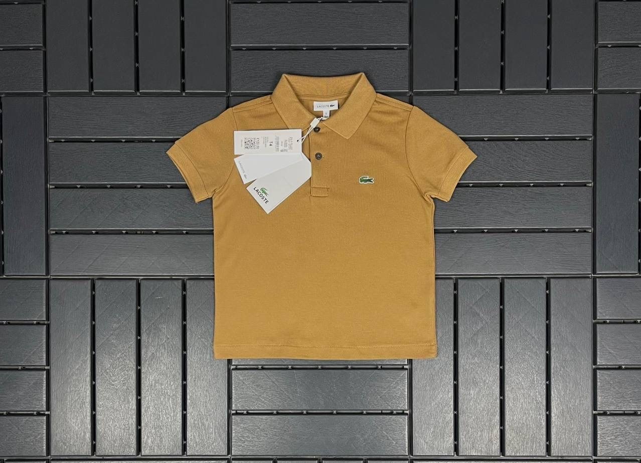 LACOSTE Polo Yaka Logo Detaylı Kahverengi Çocuk T-Shirt 80000