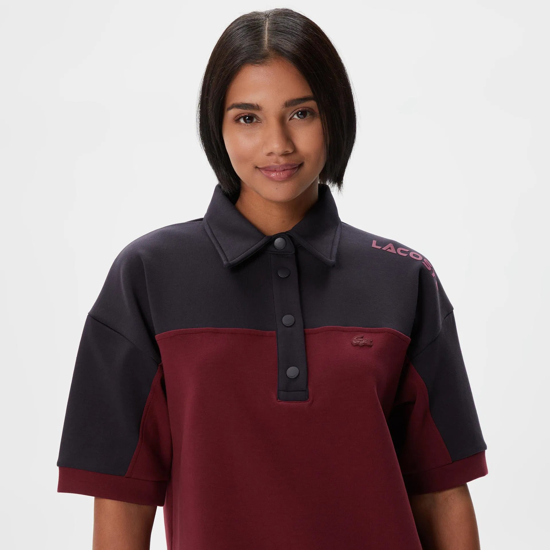 Lacoste Bordo Lacivert Mini Elbise Kadın