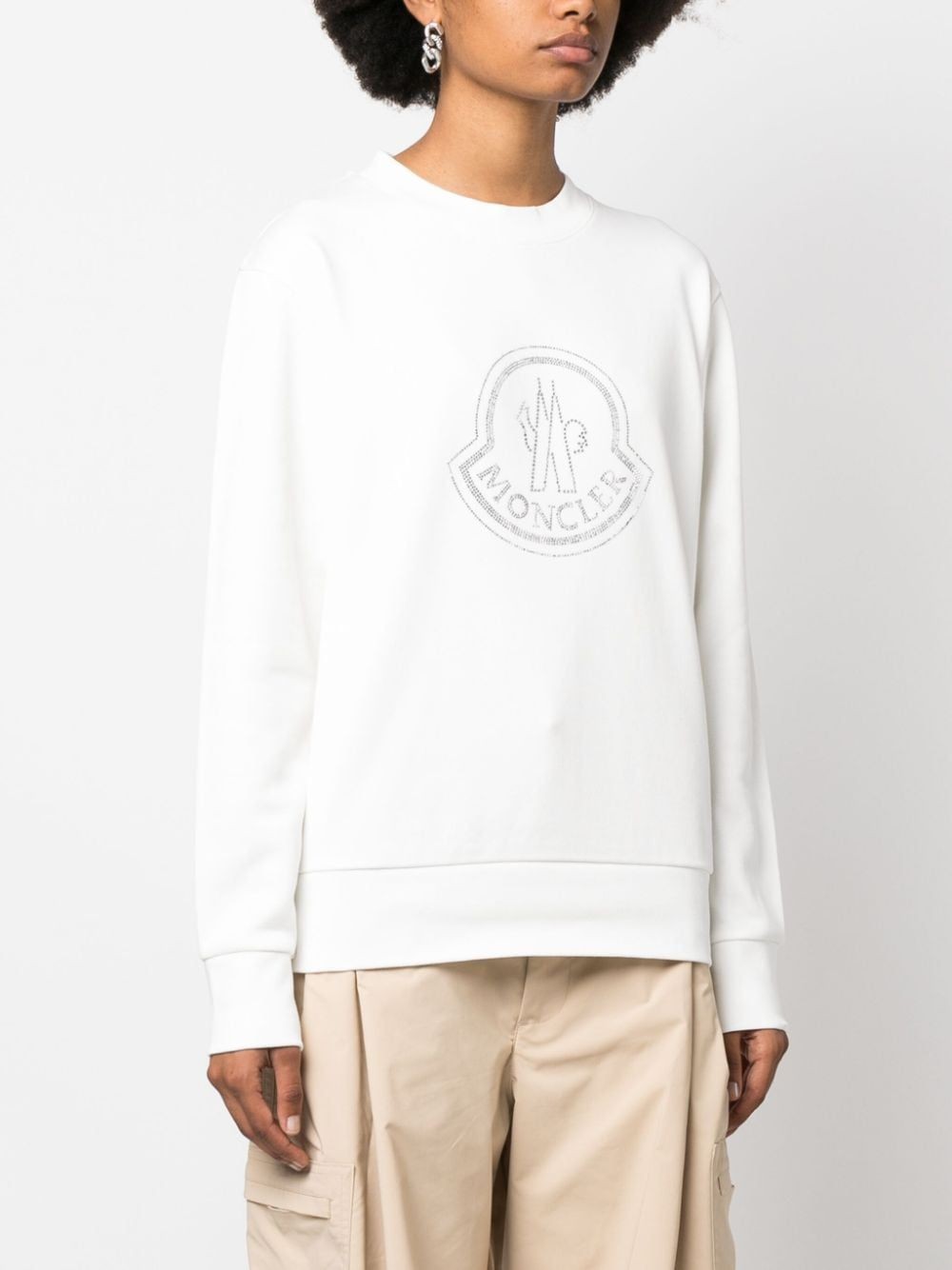 Moncler Taşlı Kadın Beyaz Sweatshirt