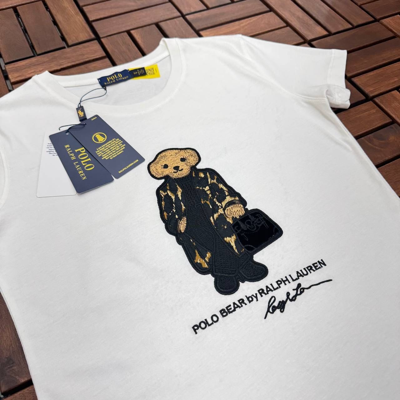 POLO Ayıcık Detaylı Beyaz Kadın T-Shirt BES106