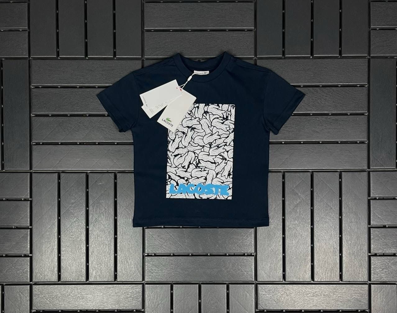 LACOSTE Baskı Detaylı Koyu Lacivert Çocuk T-Shirt 81015