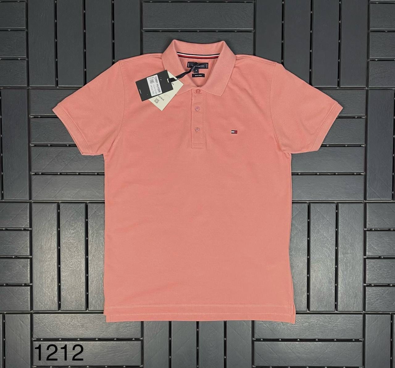 TOMMY HILFIGER Logo Detaylı Pembe Polo Yakalı Erkek T-Shirt 1212