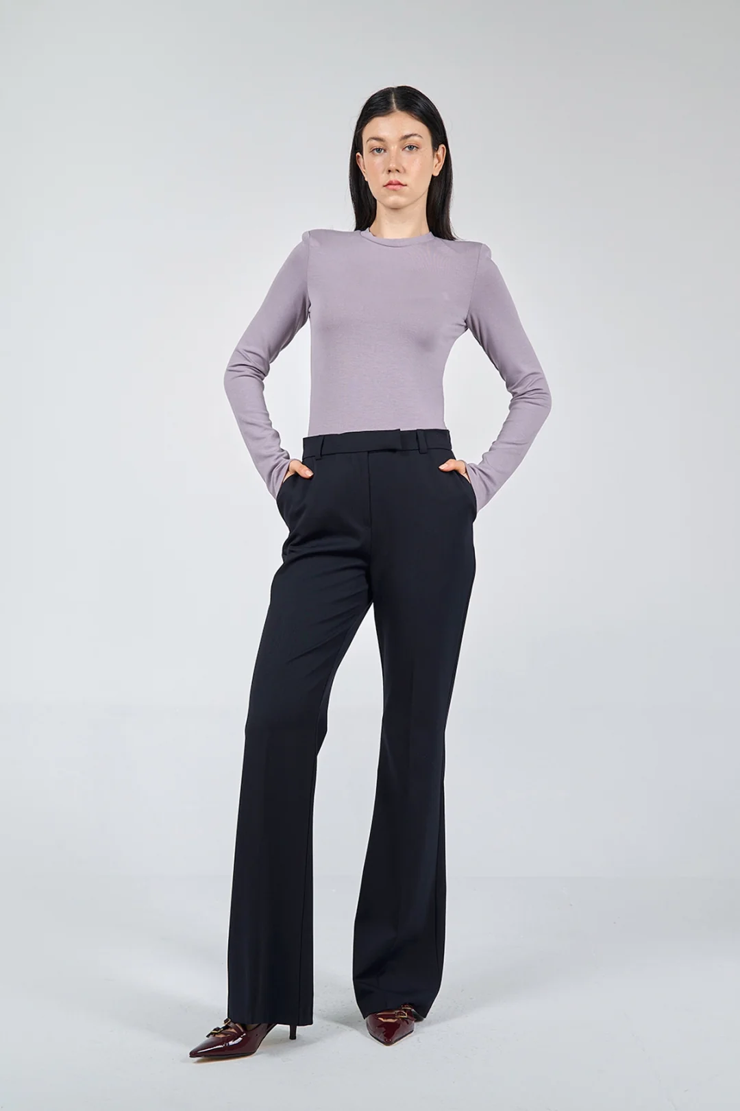 Berhani Bisiklet Yaka Vatkalı Lila Kadın Çıtçıtlı Body 071498