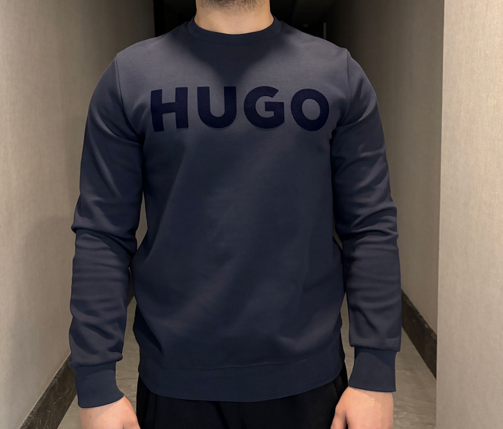 Hugo Yazı Detaylı Erkek Sweatshirt