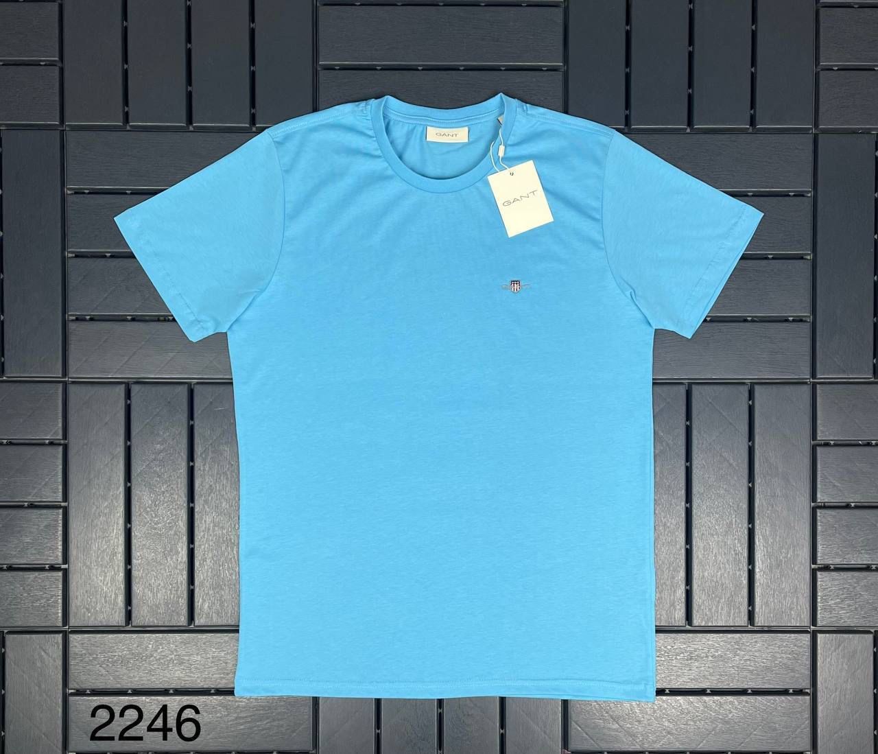 GANT Nakış Logo Detaylı Mavi Erkek T-Shirt 2246