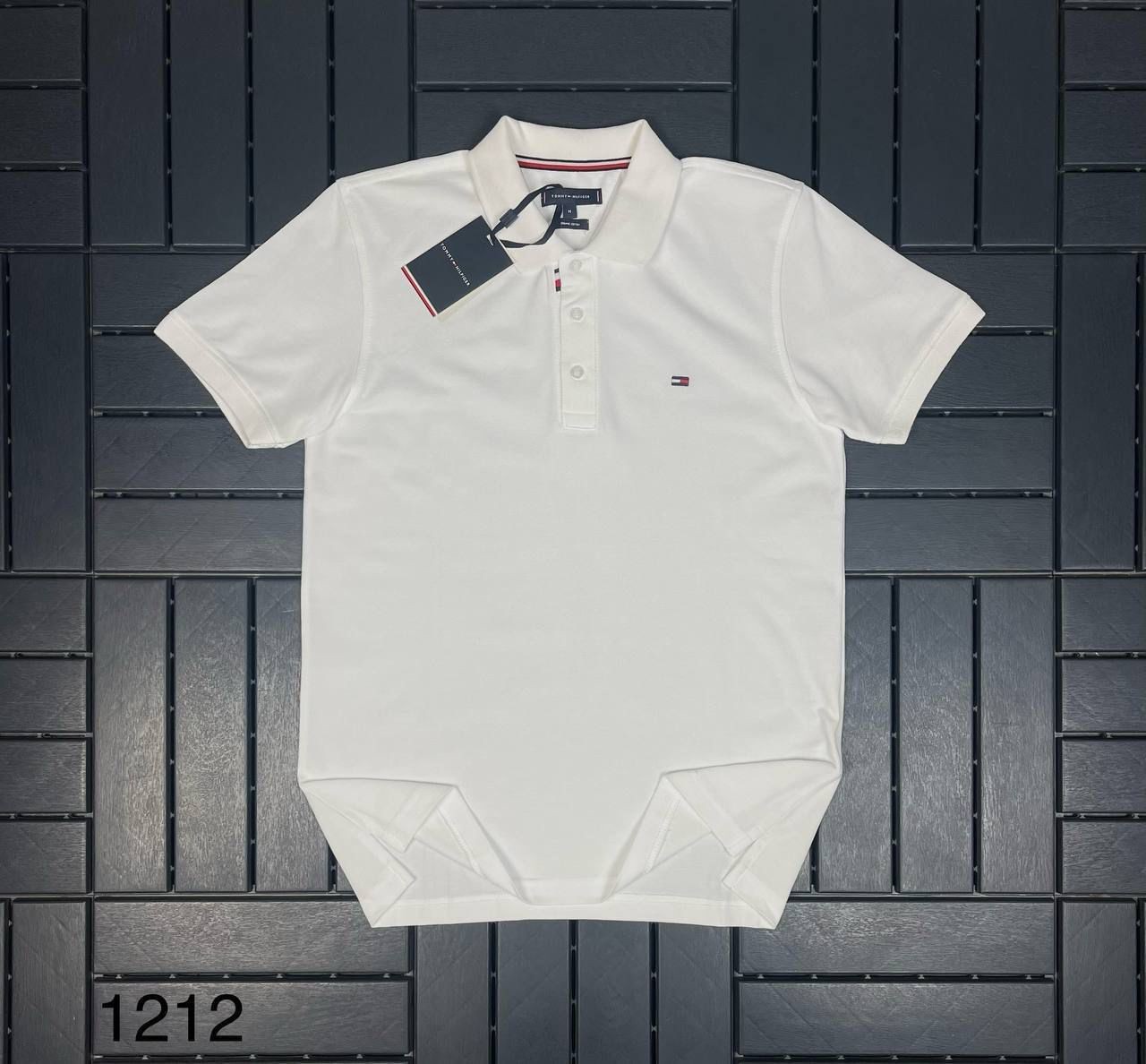 TOMMY HILFIGER Logo Detaylı Beyaz Polo Yakalı Erkek T-Shirt 1212