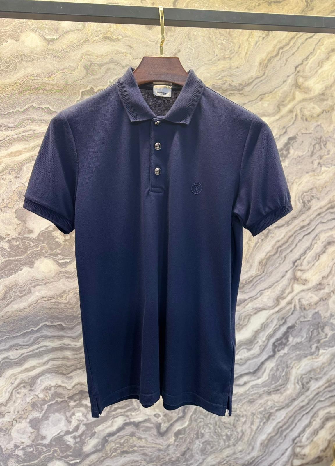 Burberry Polo Yaka Lacivert Erkek T-shirt