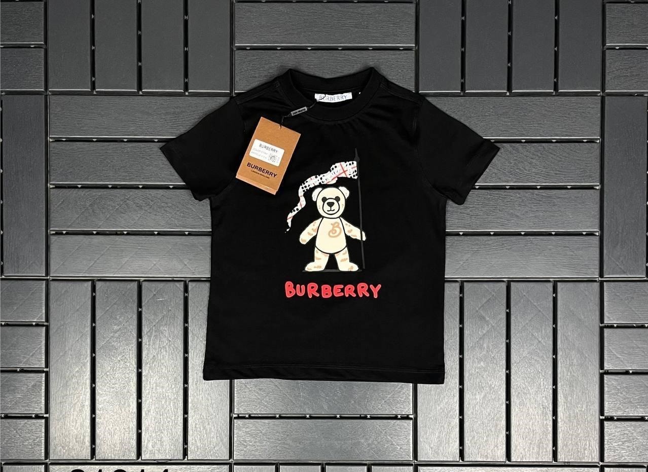 BURBERRY Baskı Detaylı Siyah Çocuk T-Shirt 81014