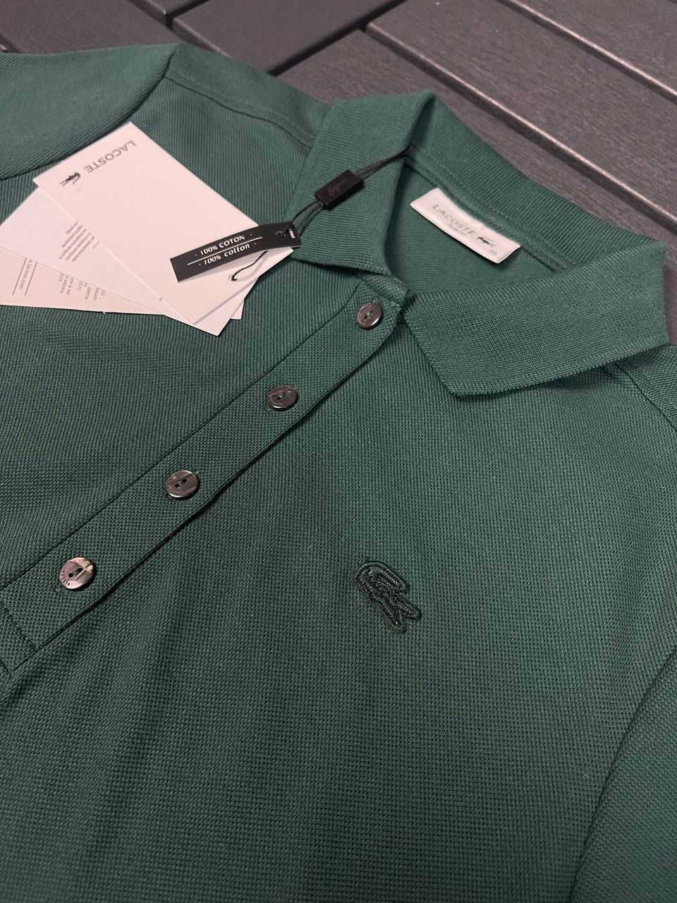 LACOSTE Polo Yaka Yeşil Kadın T-Shirt 3008
