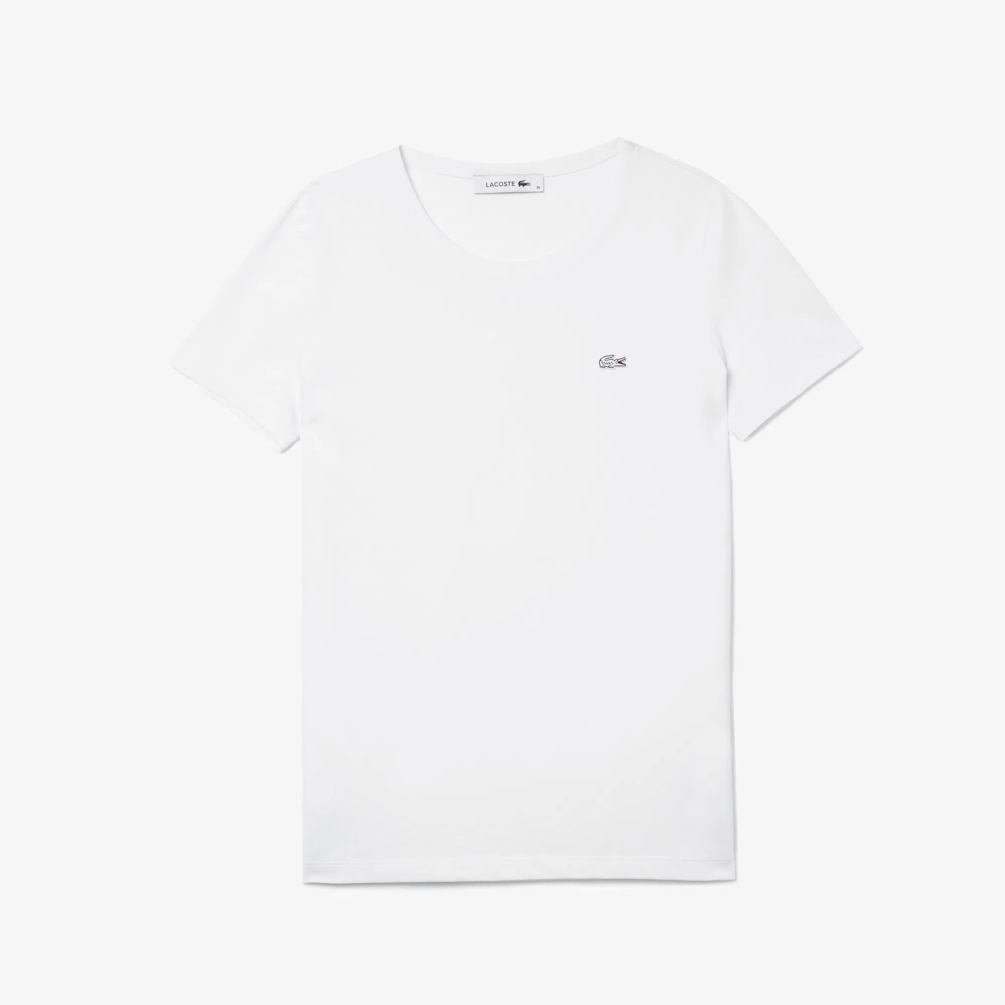Lacoste Düz Beyaz Kadın T-shirt
