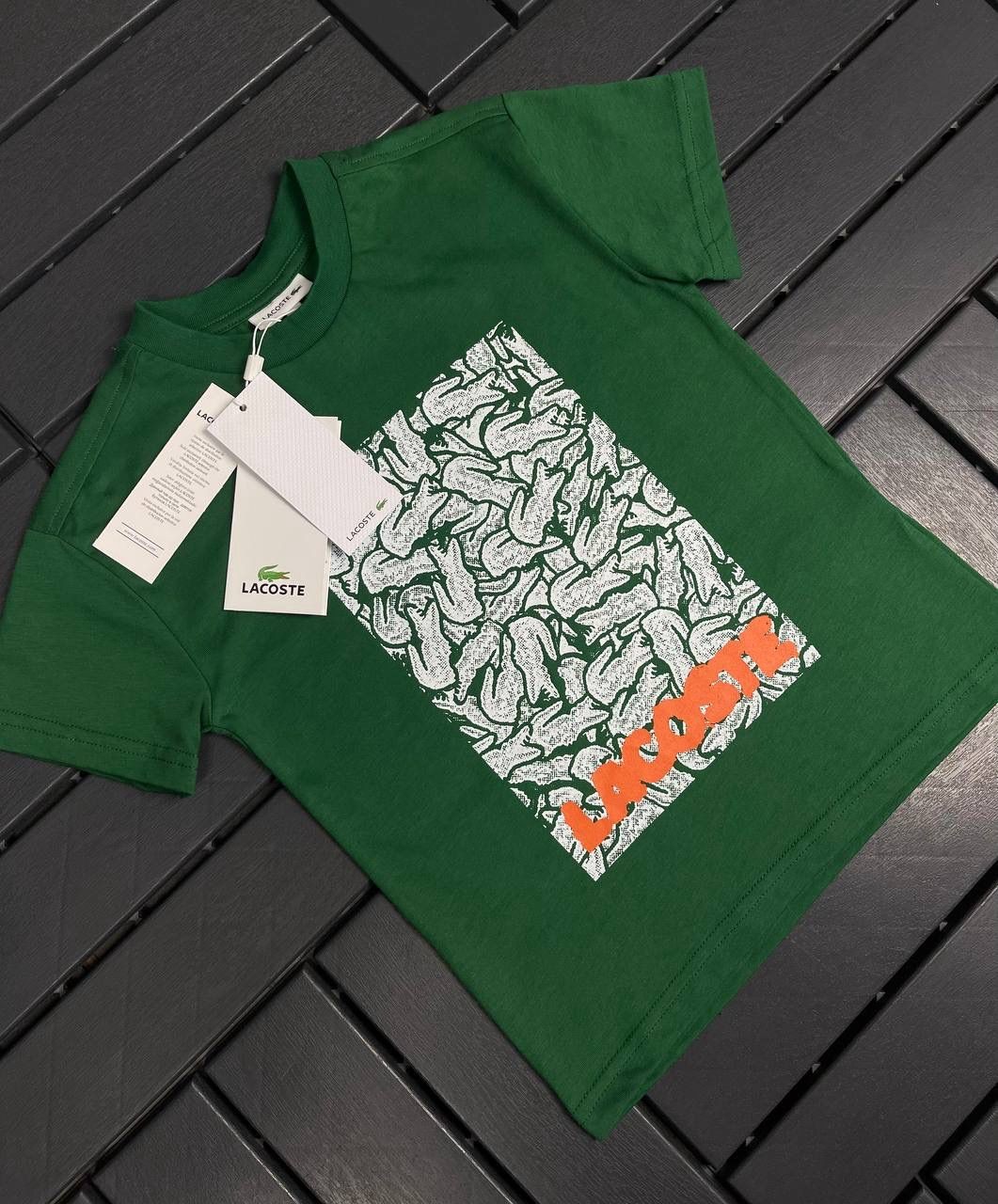 LACOSTE Baskı Detaylı Yeşil Çocuk T-Shirt 81015