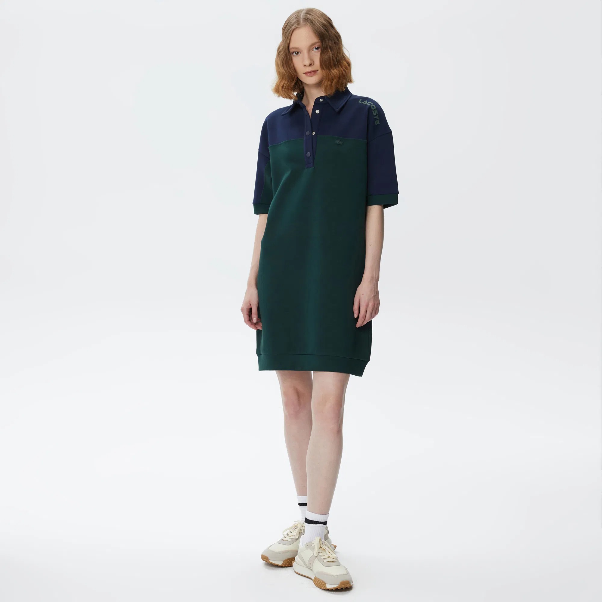 Lacoste Yeşil Lacivert Mini Elbise Kadın