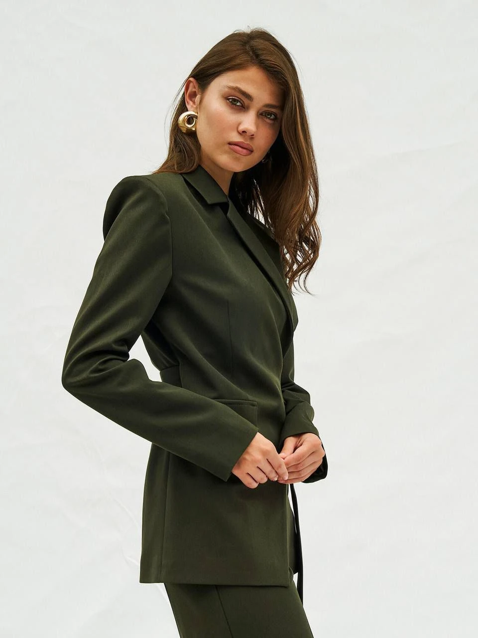 Berhani Kruvaze Kapamalı Kendinden Kemerli Ceket 130974 