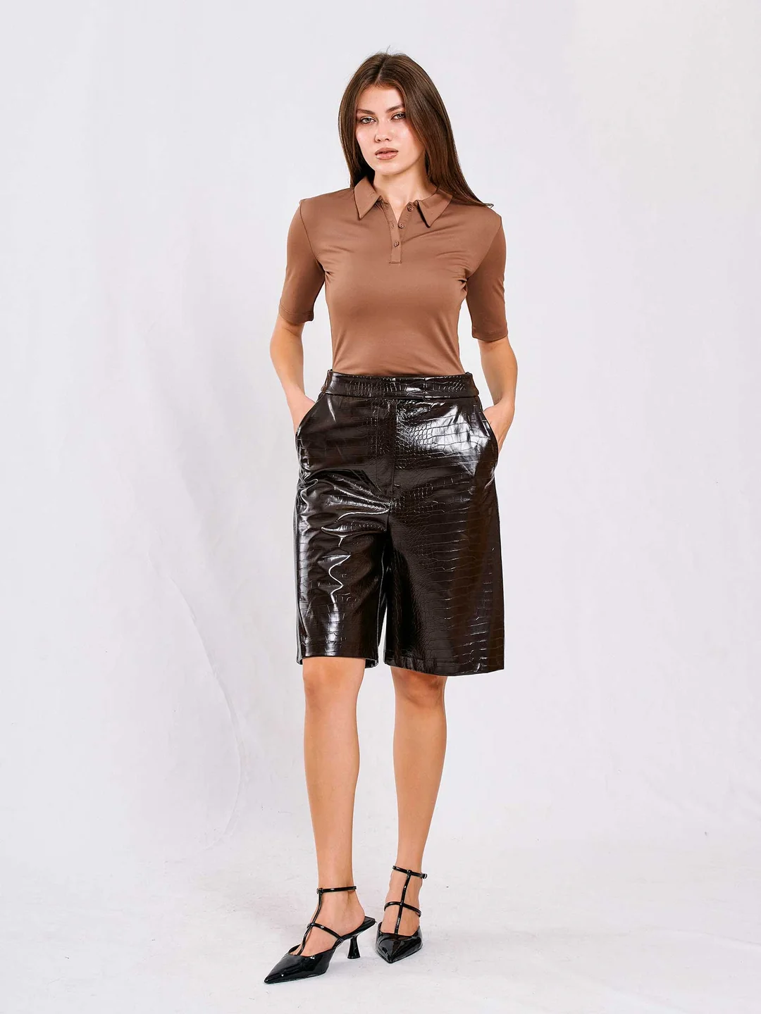 Berhani Yakalı Vizon Kadın Bodysuit 071739