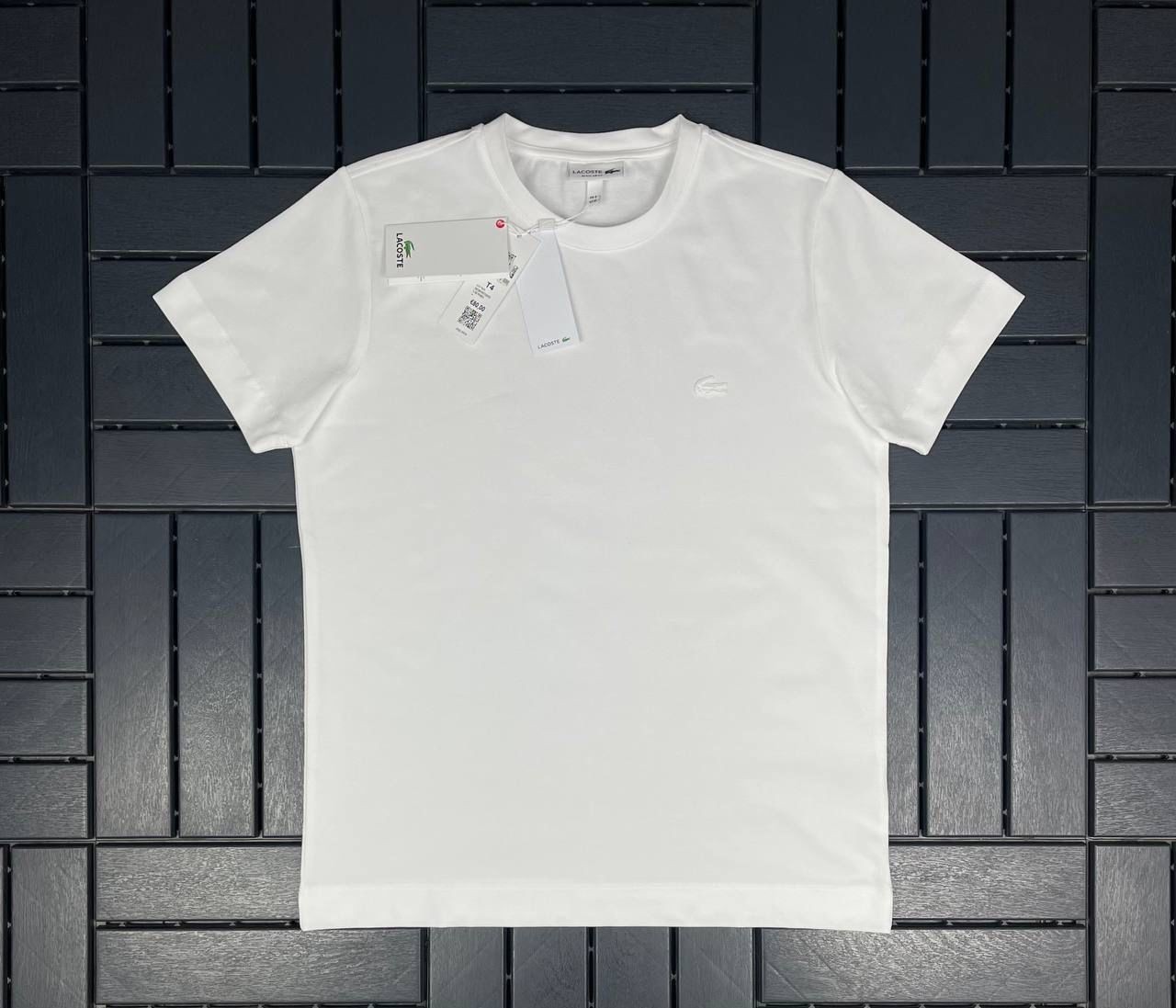 LACOSTE Pike Kumaş Beyaz Erkek T-Shirt 2402