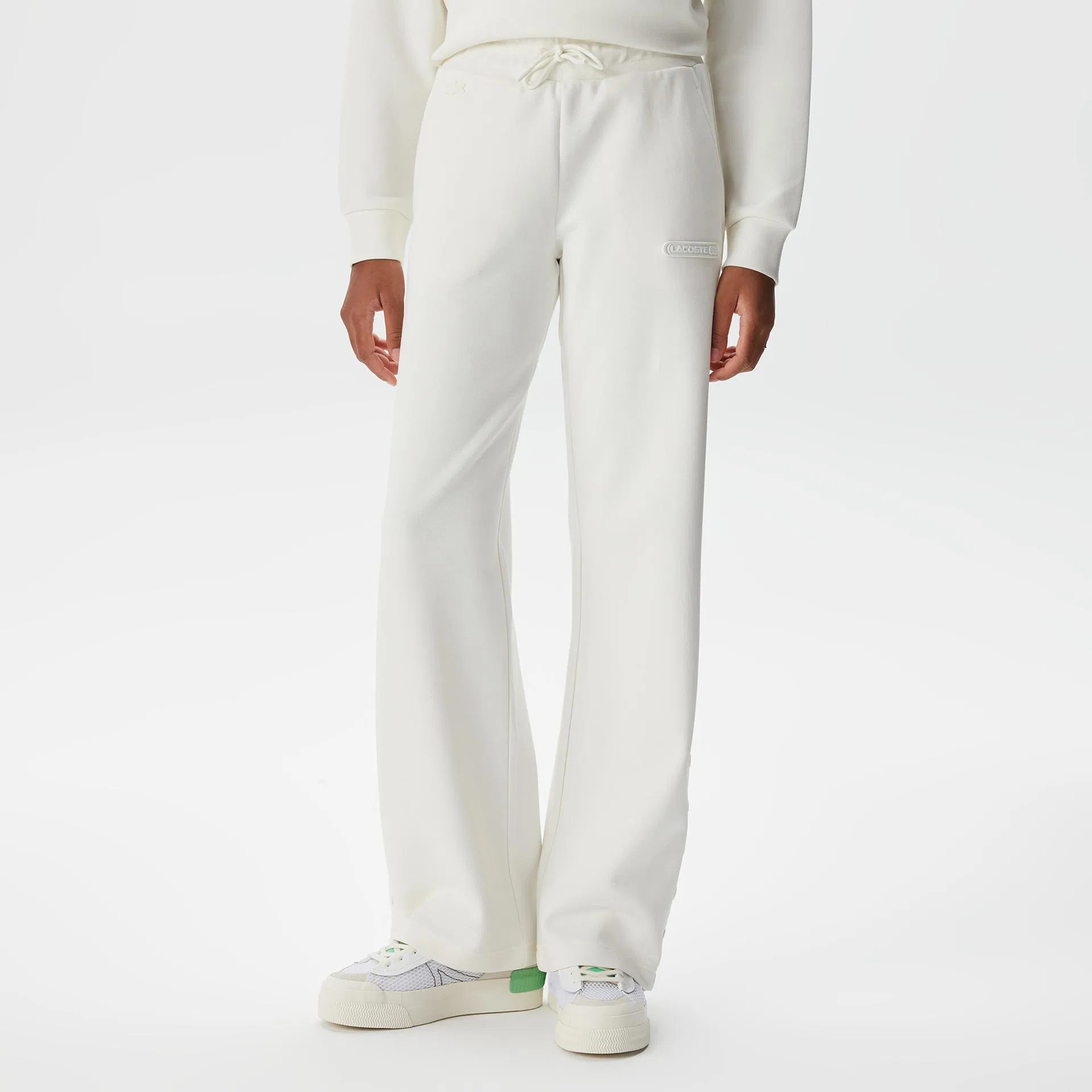 Lacoste Paça Detaylı Beyaz Kadın Eşofman Altı