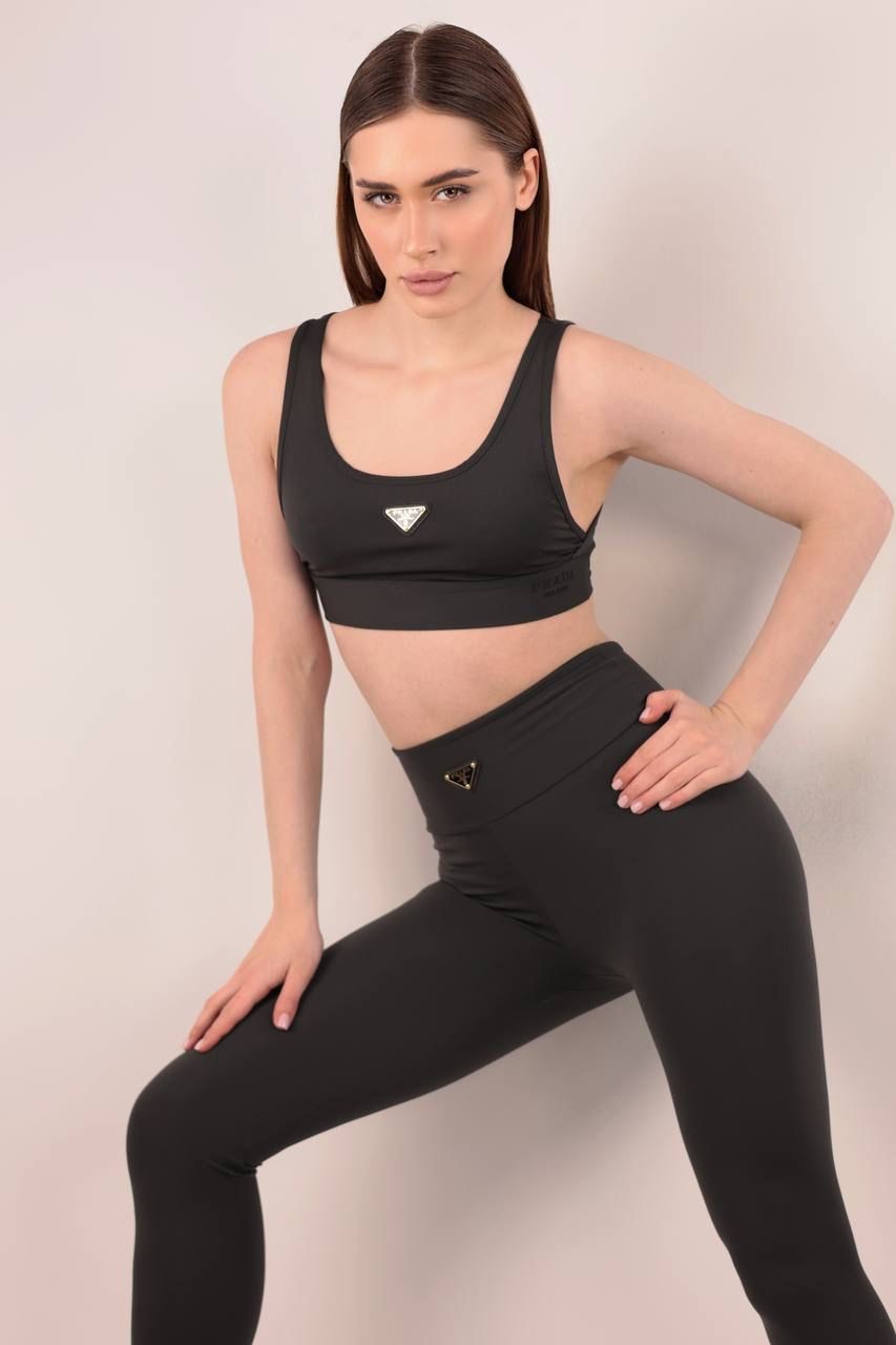 PRADA Siyah Renk Bralet ve Tayt Takım 53067