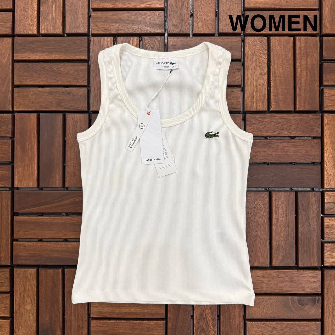 LACOSTE Logo Detaylı Beyaz Kadın Atlet BES168