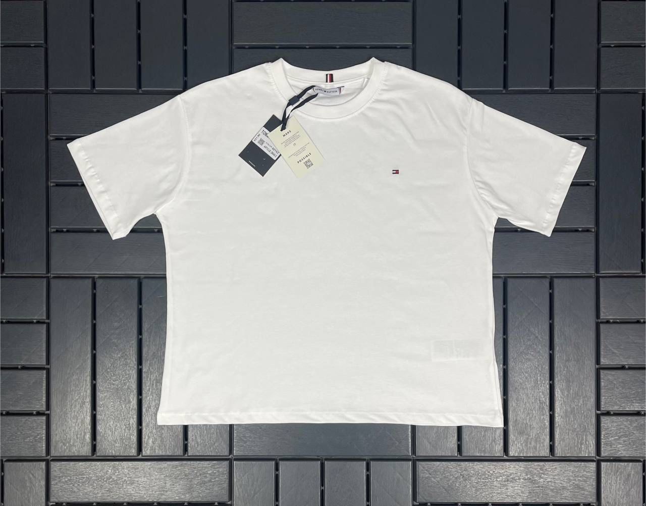TOMMY HILFIGER Nakış Logo Detaylı Beyaz Kadın T-Shirt 2540-3