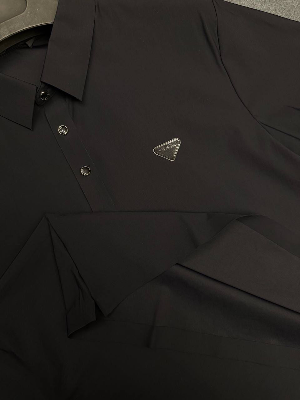 Prada Polo Yaka Siyah Erkek T-shirt