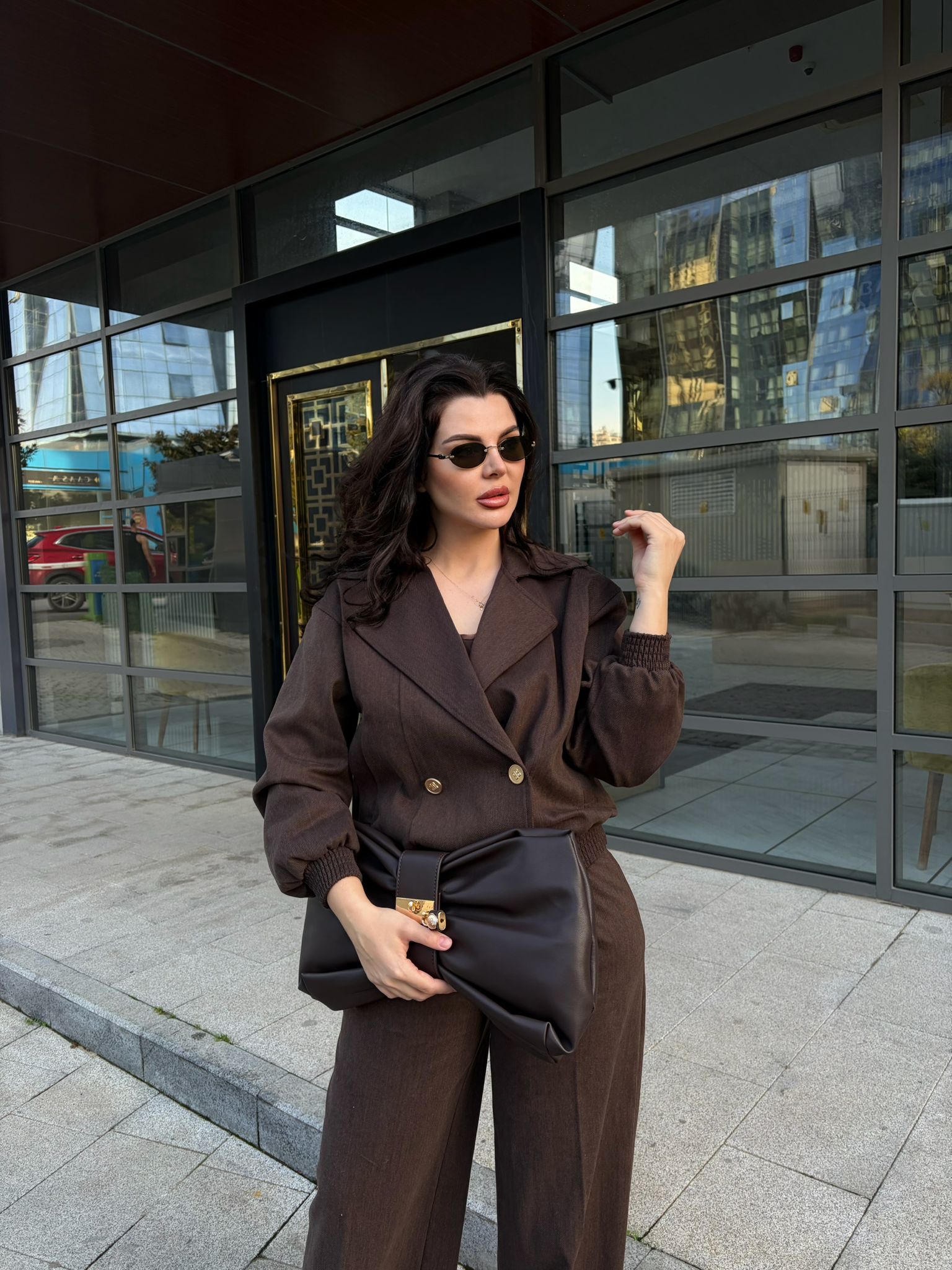 Berhani Deri Papyon Model Kahverengi Kadın Çanta 8296