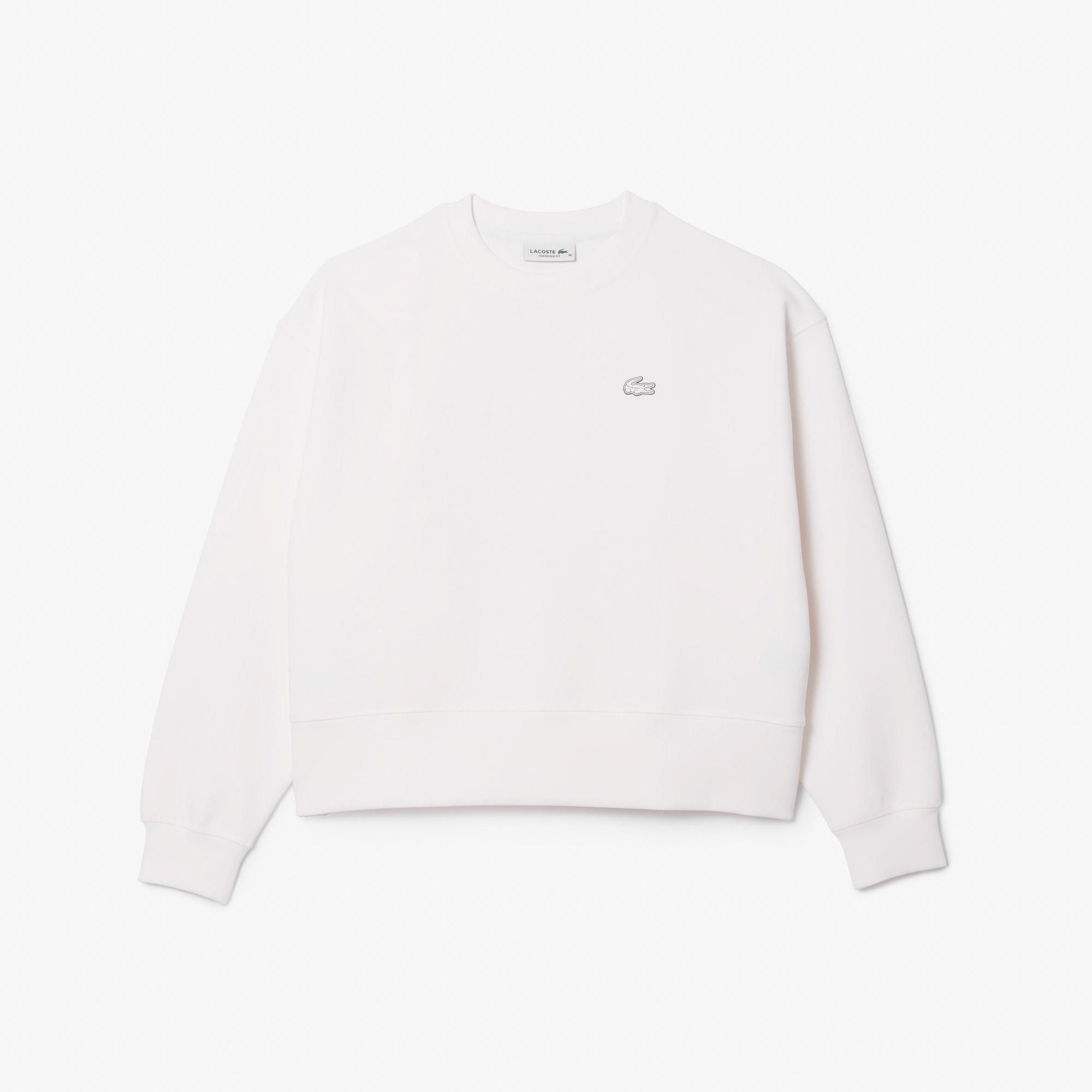 Lacoste Pike Kumaş Kadın Sweatshirt Beyaz