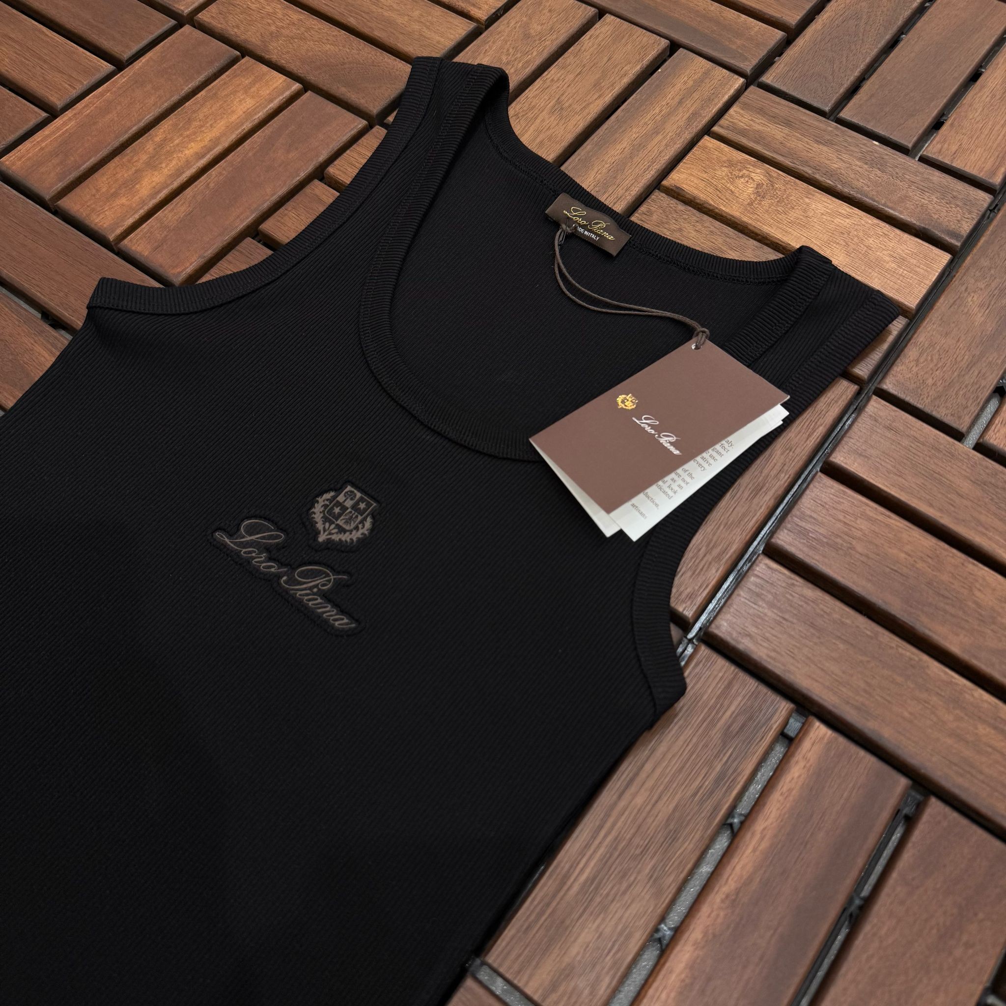 LORO PIANA Fitilli Logo Detaylı Siyah Kadın Atlet BES162