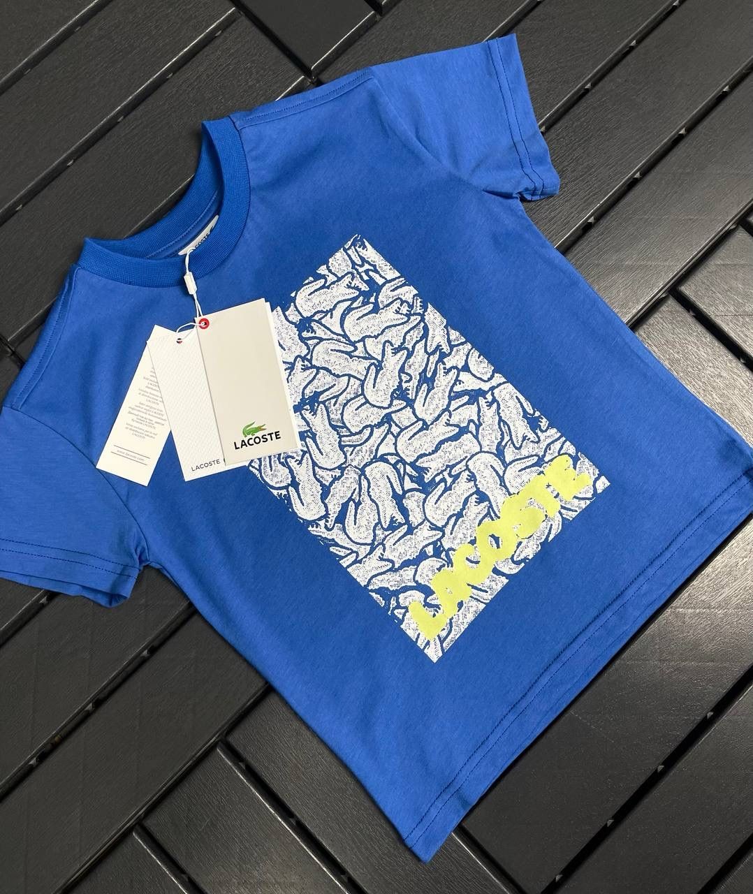 LACOSTE Baskı Detaylı Koyu Mavi Çocuk T-Shirt 81015
