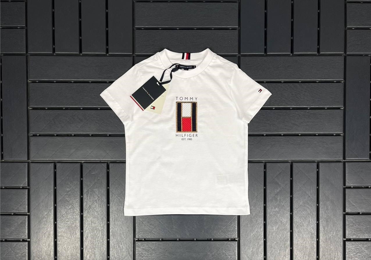 TOMMY HILFIGER Nakış Baskılı Beyaz Çocuk T-Shirt 81006