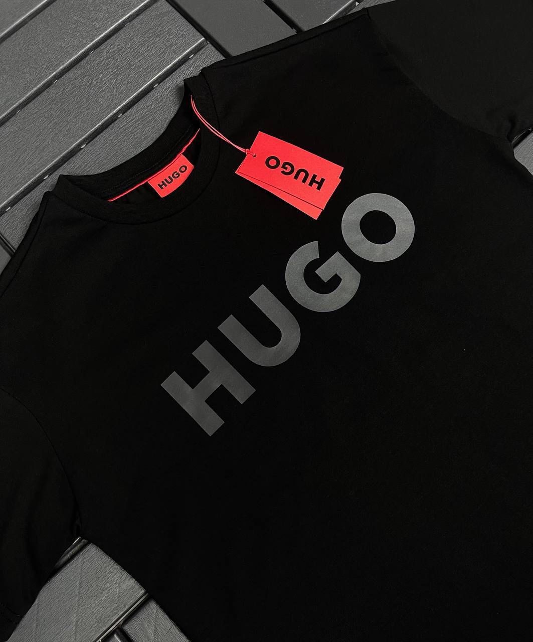 HUGO BOSS Baskı Detaylı Siyah Erkek T-Shirt 2442