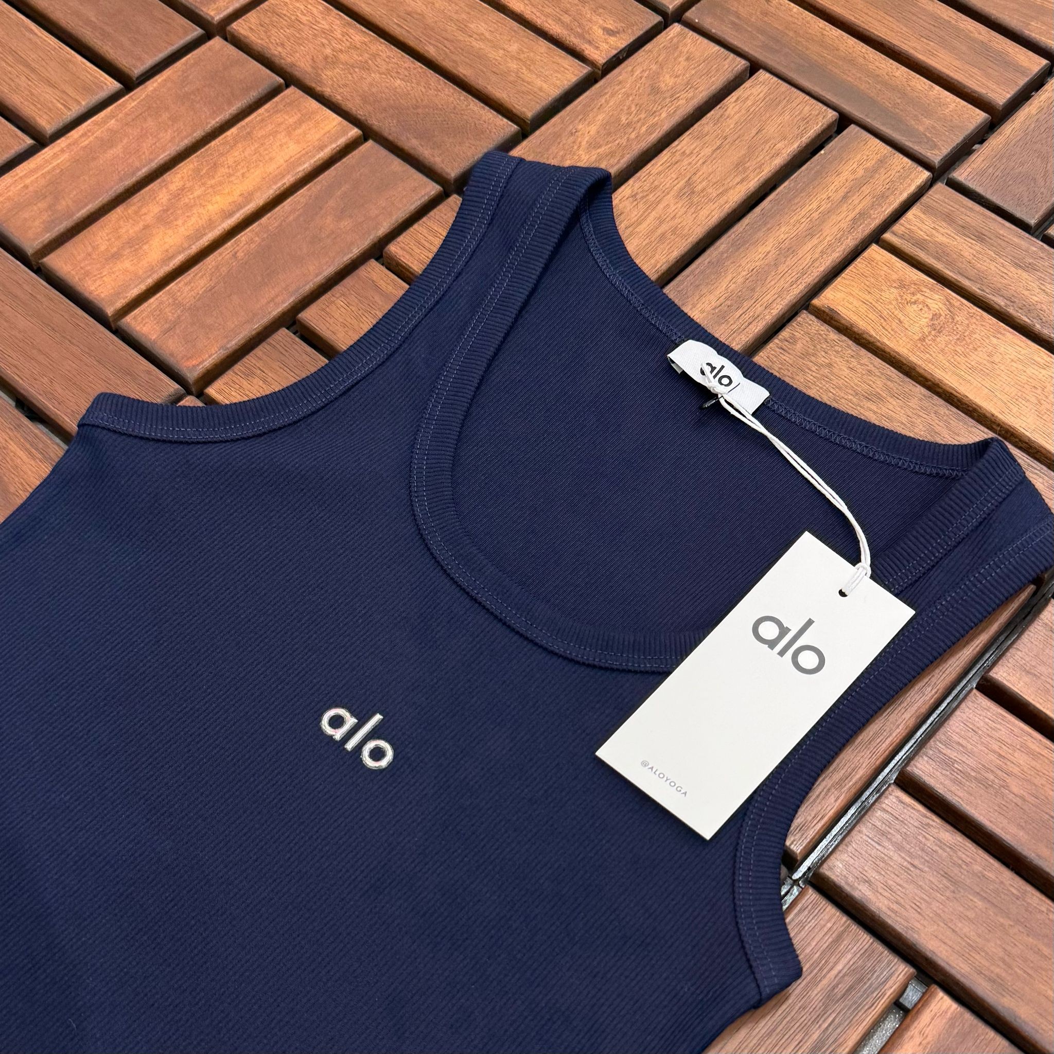 ALO Fitilli Logo Detaylı Lacivert Renk Kadın Atlet BES158