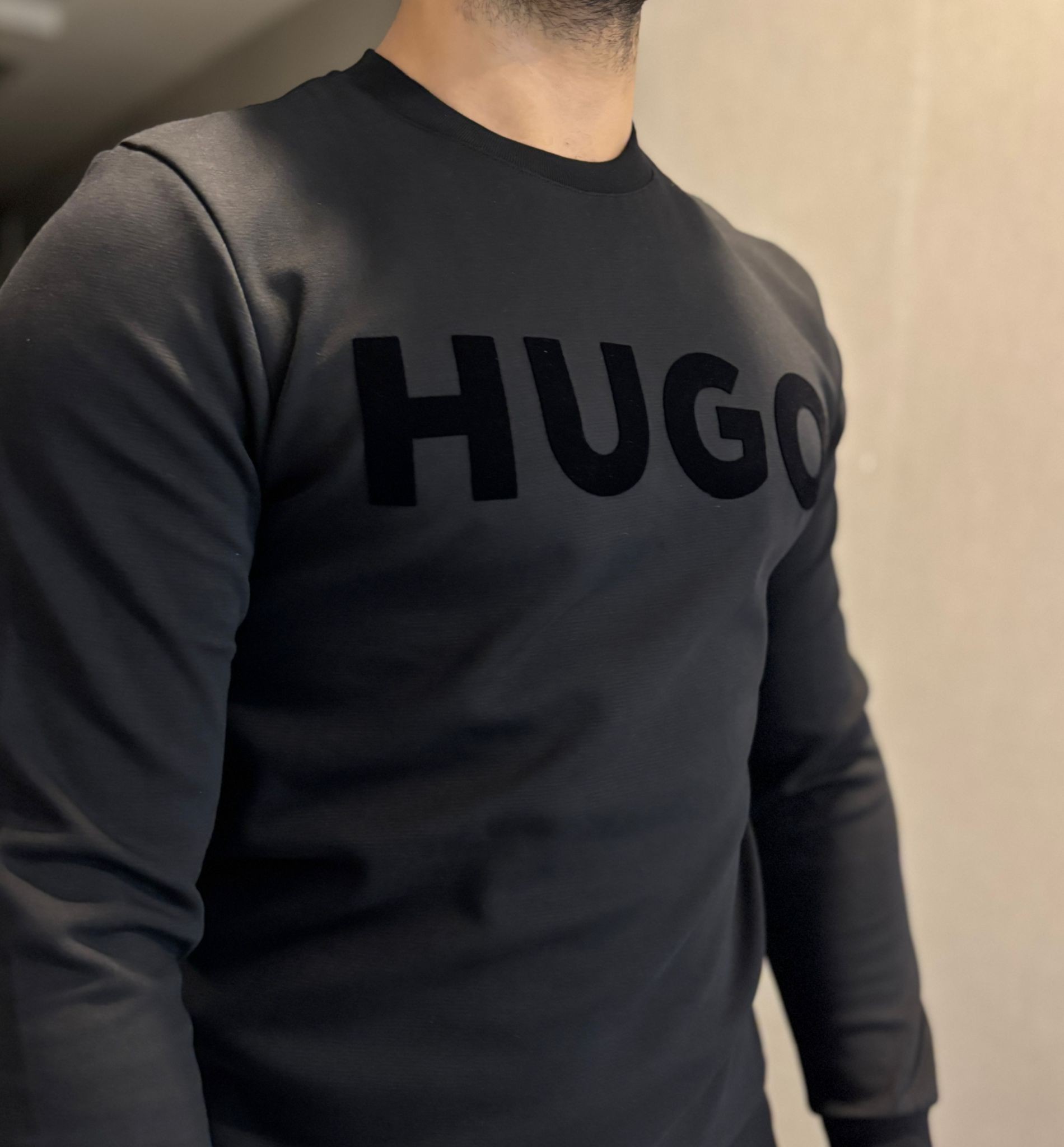 Hugo Yazı Detaylı Erkek Sweatshirt