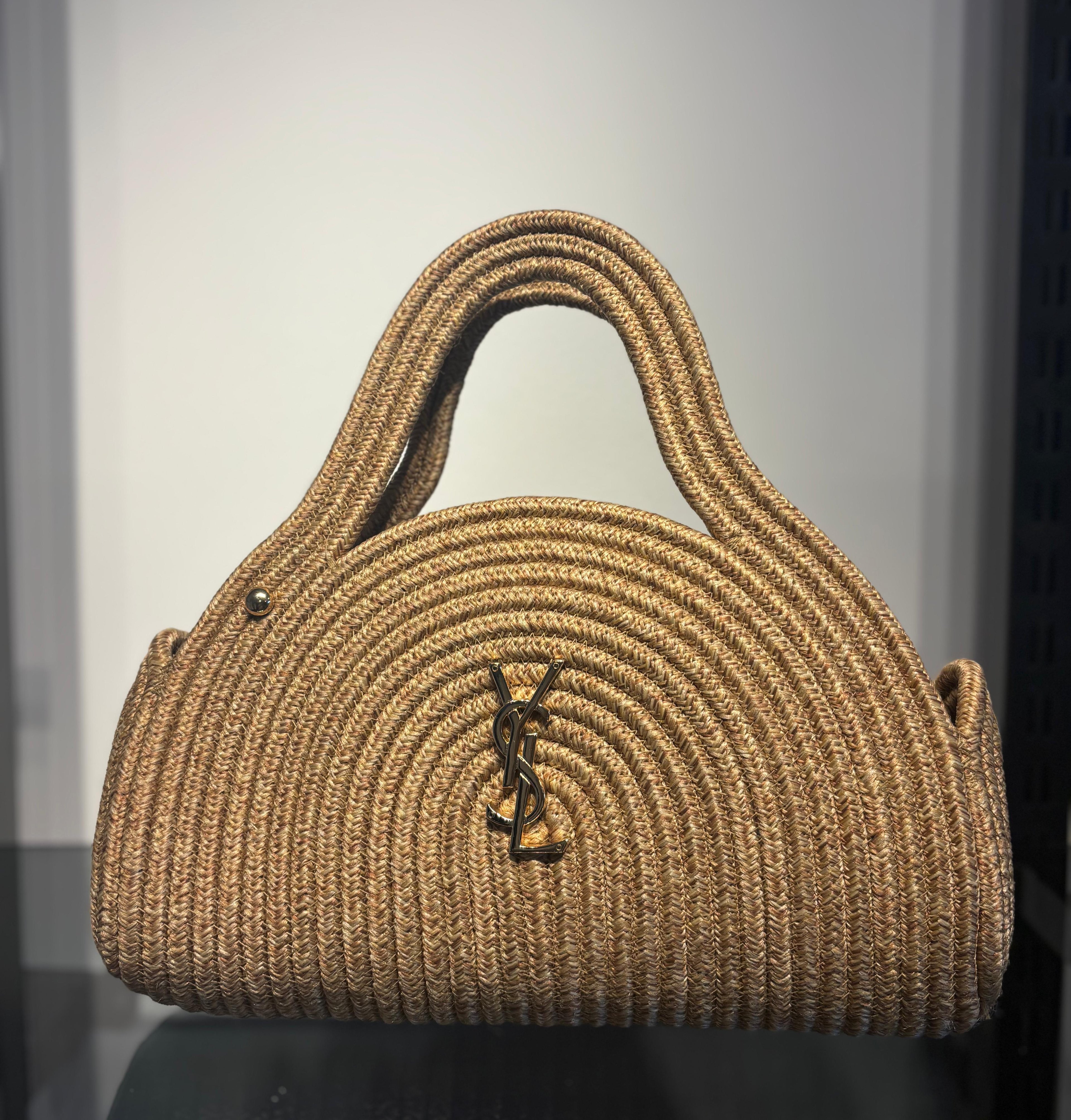 YSL Logo Detaylı Hasır Çanta