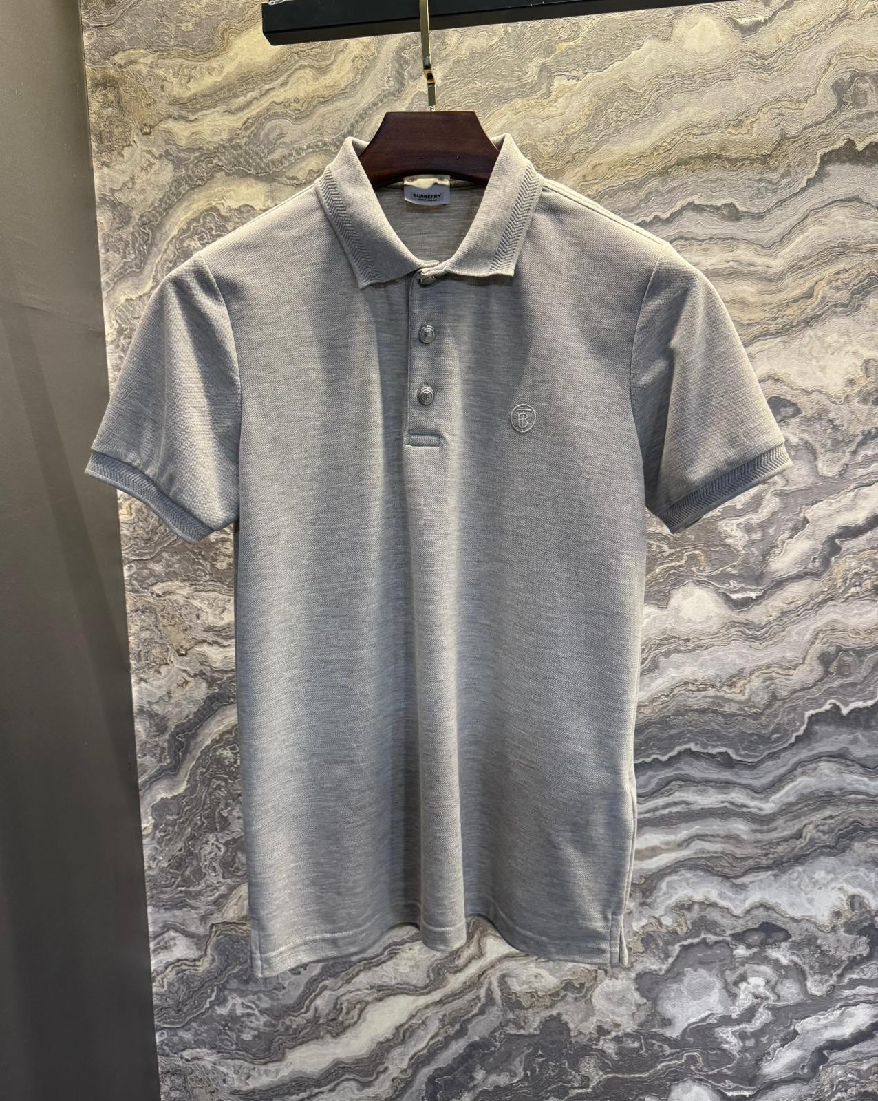 BurBerry Polo Yaka Erkek Gri t-shirt