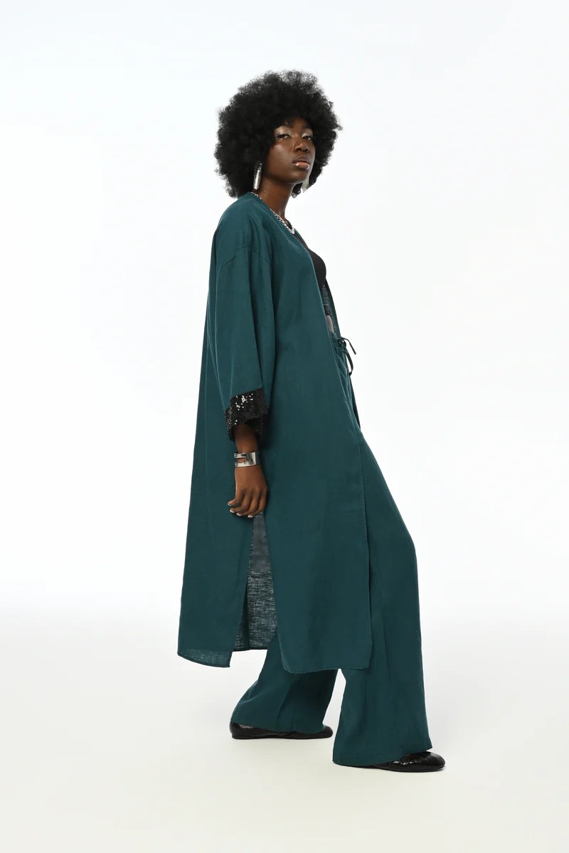 Berhani Petrol Yeşili Kimono 38818