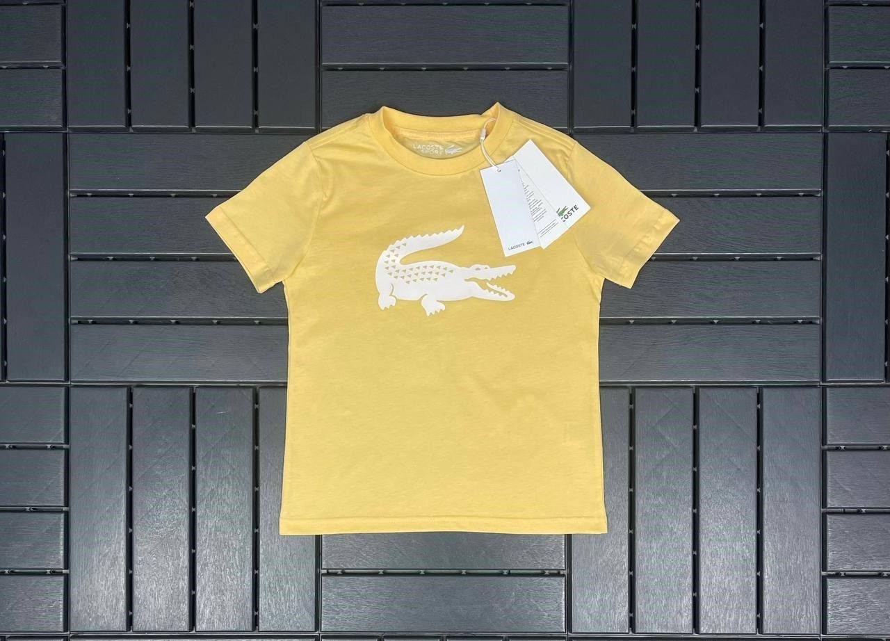 LACOSTE Beyaz Timsah Baskılı Sarı Çocuk T-Shirt 81000