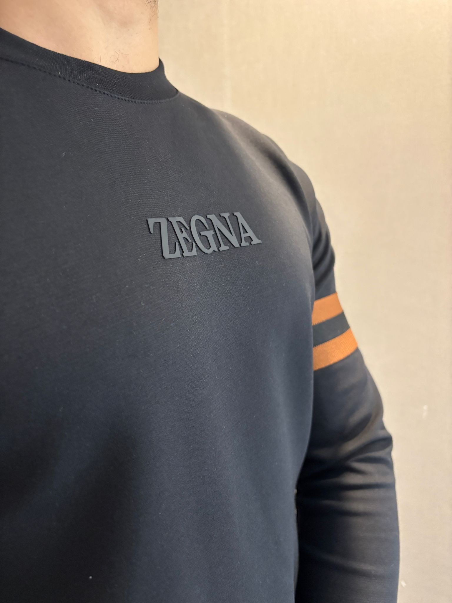 Zegna Kol Detaylı Erkek Sweatshirt