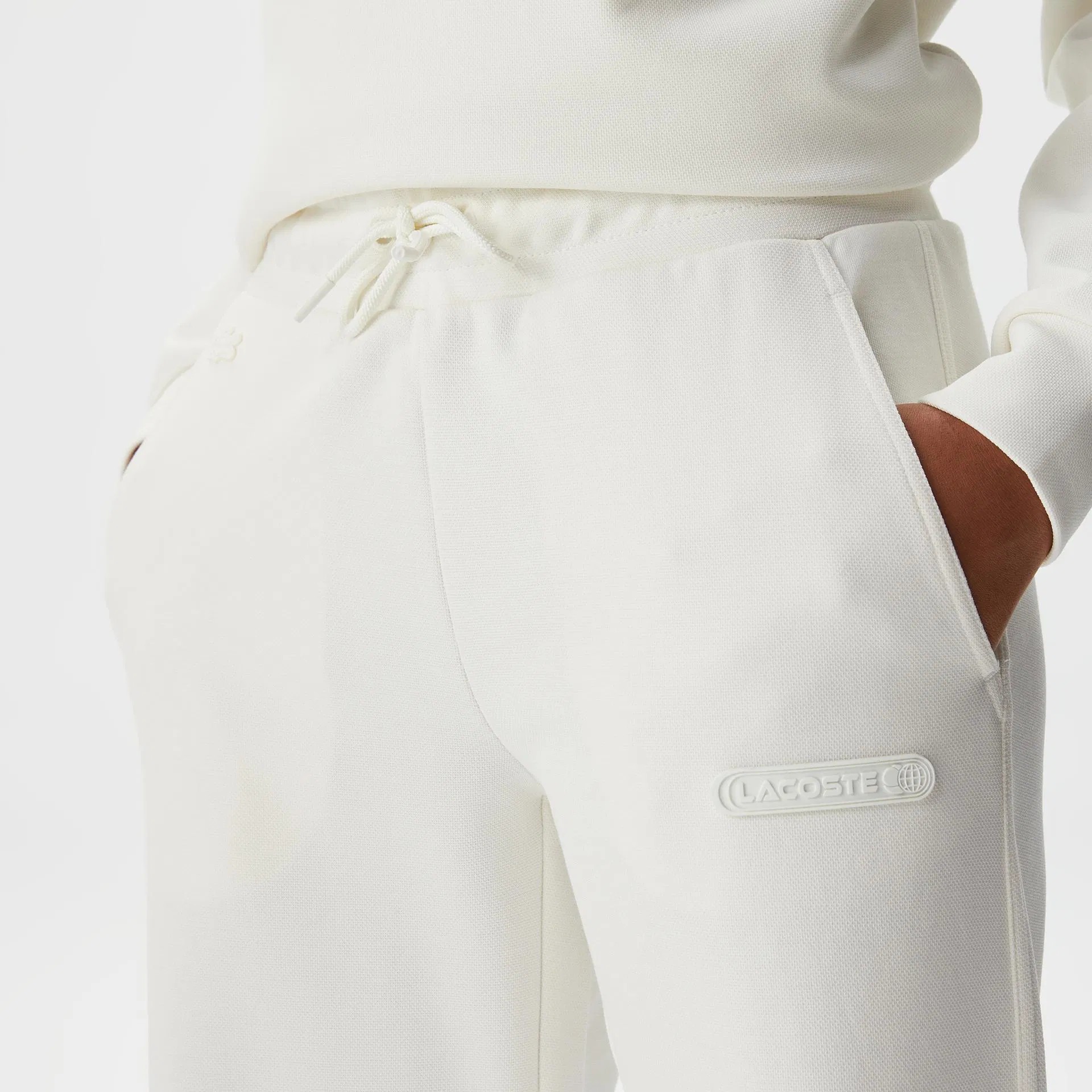 Lacoste Paça Detaylı Beyaz Kadın Eşofman Altı