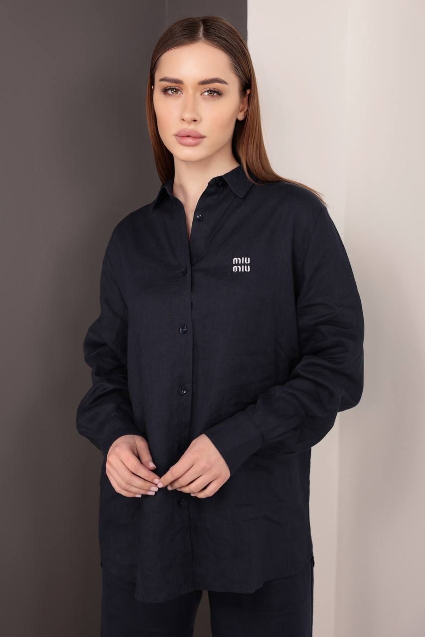 MIU MIU Keten Lacivert Kadın Takım 30040