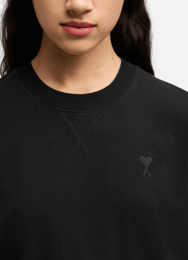 Ami Siyah Logo Detaylı Kadın T-shirt