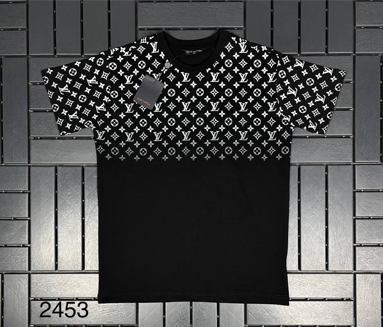 LOUIS VUITTON Erkek Baskı Detaylı Siyah T-Shirt 2453